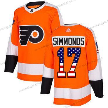 Adidas Muž Philadelphia Flyers #17 Wayne Simmonds Oranžová Domácí Autentické USA Flag Sešitý NHL Dres