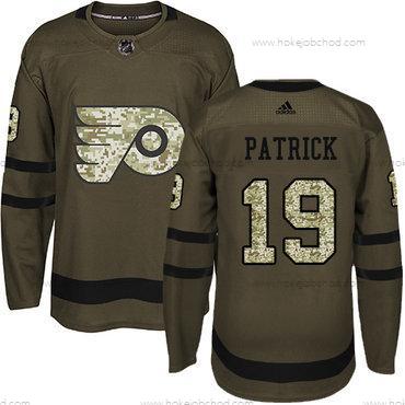 Adidas Muž Philadelphia Flyers #19 Nolan Patrick Zelená Salute to Service Sešitý NHL Dres