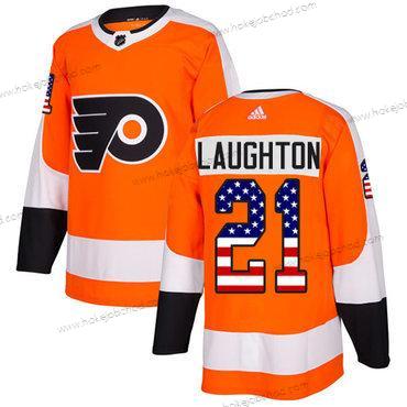 Adidas Muž Philadelphia Flyers #21 Scott Laughton Oranžová Domácí Autentické USA Flag Sešitý NHL Dres