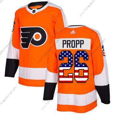 Adidas Muž Philadelphia Flyers #26 Brian Propp Oranžová Domácí Autentické USA Flag Sešitý NHL Dres