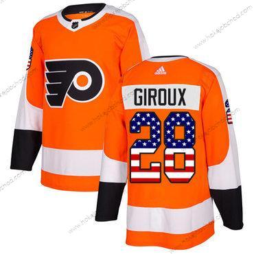 Adidas Muž Philadelphia Flyers #28 Claude Giroux Oranžová Domácí Autentické USA Flag Sešitý NHL Dres