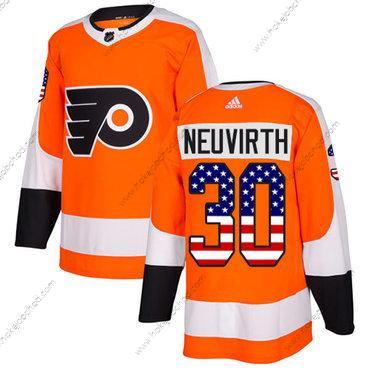 Adidas Muž Philadelphia Flyers #30 Michal Neuvirth Oranžová Domácí Autentické USA Flag Sešitý NHL Dres