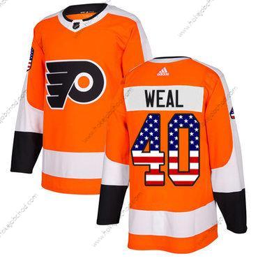 Adidas Muž Philadelphia Flyers #40 Jordan Weal Oranžová Domácí Autentické USA Flag Sešitý NHL Dres