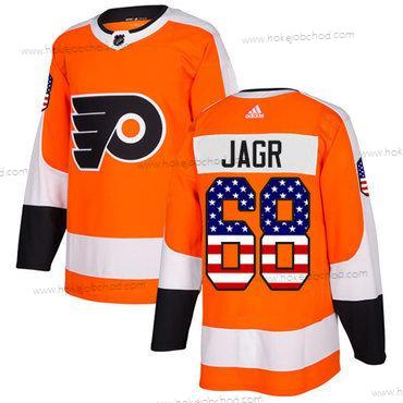 Adidas Muž Philadelphia Flyers #68 Jaromir Jagr Oranžová Domácí Autentické USA Flag Sešitý NHL Dres