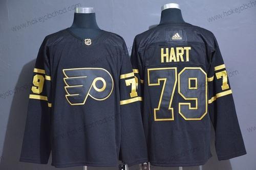 Adidas Muž Philadelphia Flyers #79 Carter Hart Černá Zlatoen Sešitý NHL Dres