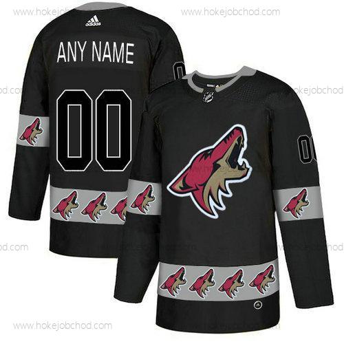 Adidas Muž Phoenix Coyotes Přizpůsobené Tým Logos Černá Dres