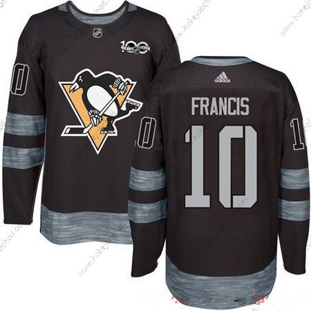 Adidas Muž Pittsburgh Penguins #10 Ron Francis Černá 100th Výročí Sešitý NHL 2017 Hokejový Dres