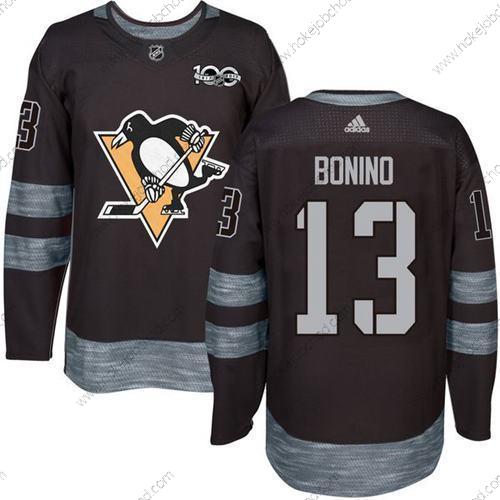 Adidas Muž Pittsburgh Penguins #13 Nick Bonino Černá 100th Výročí Sešitý NHL 2017 Hokejový Dres