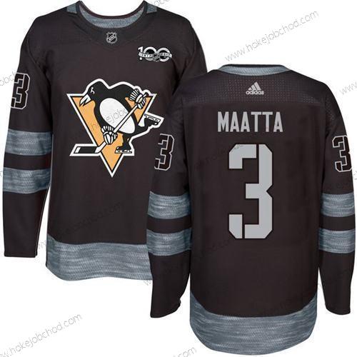 Adidas Muž Pittsburgh Penguins #3 Olli Maatta Černá 100th Výročí Sešitý NHL 2017 Hokejový Dres