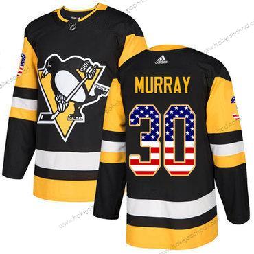 Adidas Muž Pittsburgh Penguins #30 Matt Murray Černá Domácí Autentické USA Flag Sešitý NHL Dres