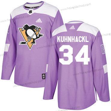 Adidas Muž Pittsburgh Penguins #34 Tom Kuhnhackl Nachový Autentické Bojuje proti rakovině Sešitý NHL Dres