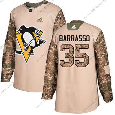 Adidas Muž Pittsburgh Penguins #35 Tom Barrasso Camo Autentické 2017 Veterans Day Sešitý NHL Dres