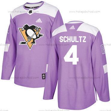 Adidas Muž Pittsburgh Penguins #4 Justin Schultz Nachový Autentické Bojuje proti rakovině Sešitý NHL Dres