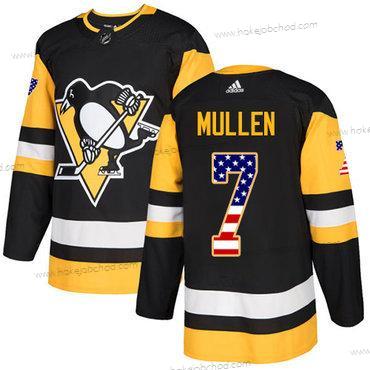 Adidas Muž Pittsburgh Penguins #7 Joe Mullen Černá Domácí Autentické USA Flag Sešitý NHL Dres