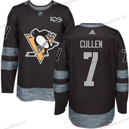 Adidas Muž Pittsburgh Penguins #7 Matt Cullen Černá 100th Výročí Sešitý NHL 2017 Hokejový Dres