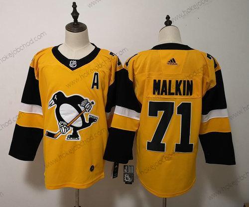 Adidas Muž Pittsburgh Penguins #71 Evgeni Malkin Žlutá Náhradní Sešitý NHL Dres