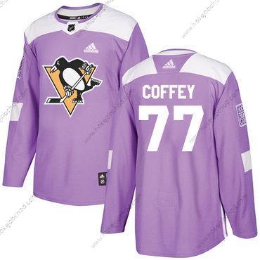 Adidas Muž Pittsburgh Penguins #77 Paul Coffey Nachový Autentické Bojuje proti rakovině Sešitý NHL Dres