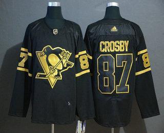 Adidas Muž Pittsburgh Penguins #87 Sidney Crosby Černá Zlatoen Sešitý NHL Dres