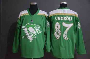 Adidas Muž Pittsburgh Penguins 87 Sidney Crosby Zelená 2019 St. Patrick’S Day Dres