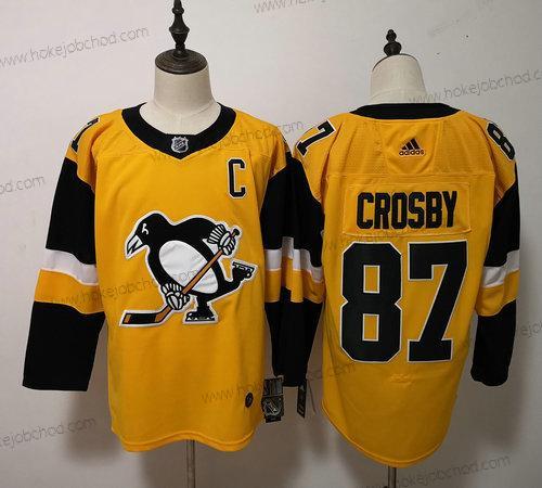 Adidas Muž Pittsburgh Penguins #87 Sidney Crosby Žlutá Náhradní Sešitý NHL Dres