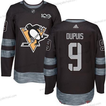 Adidas Muž Pittsburgh Penguins #9 Pascal Dupuis Černá 100th Výročí Sešitý NHL 2017 Hokejový Dres