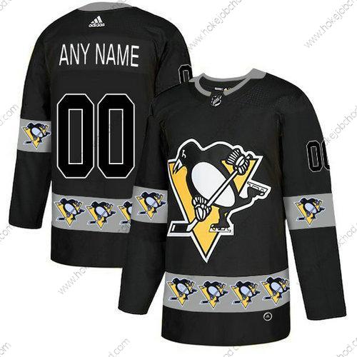 Adidas Muž Pittsburgh Penguins Přizpůsobené Černá Tým Logos Dres