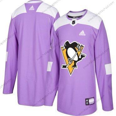 Adidas Muž Pittsburgh Penguins Přizpůsobené Nachový Růžový Hokejový Bojuje proti rakovině Tréninkový Dres