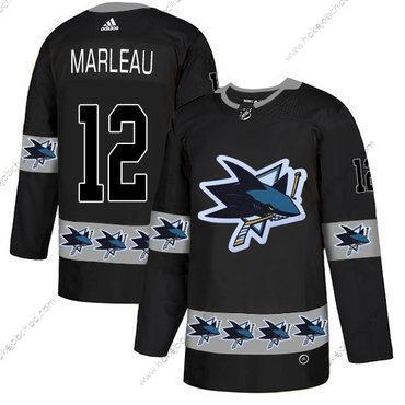 Adidas Muž San Jose Sharks #12 Patrick Marleau Černá Tým Logos Dres