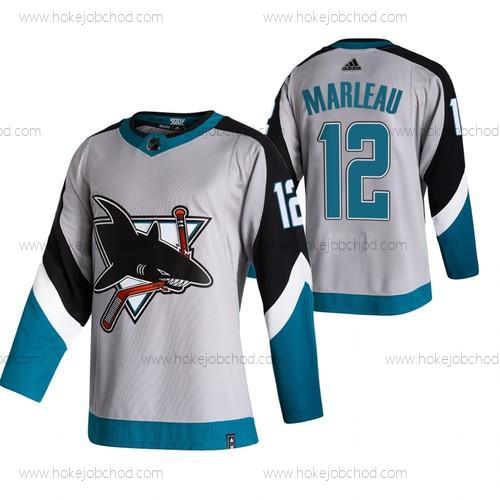 Adidas Muž San Jose Sharks #12 Patrick Marleau Šedá 2020-21 Obrácený Retro Náhradní NHL Dres