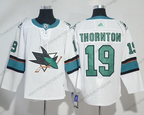 Adidas Muž San Jose Sharks #19 Joe Thornton Bílý Road Autentické Sešitý NHL Dres