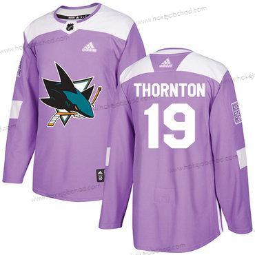 Adidas Muž San Jose Sharks #19 Joe Thornton Nachový Autentické Bojuje proti rakovině Sešitý NHL Dres