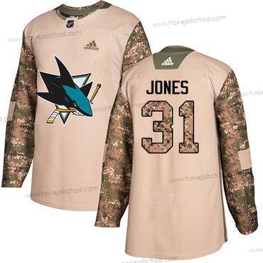 Adidas Muž San Jose Sharks #31 Martin Jones Camo Autentické 2017 Veterans Day Sešitý NHL Dres