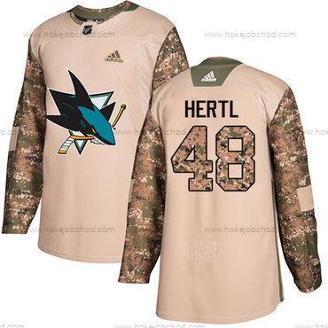 Adidas Muž San Jose Sharks #48 Tomas Hertl Camo Autentické 2017 Veterans Day Sešitý NHL Dres