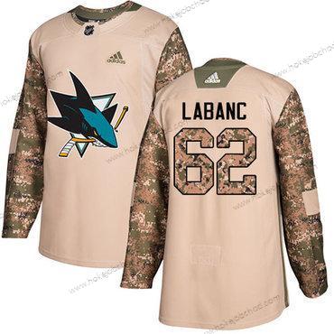 Adidas Muž San Jose Sharks #62 Kevin Labanc Camo Autentické 2017 Veterans Day Sešitý NHL Dres