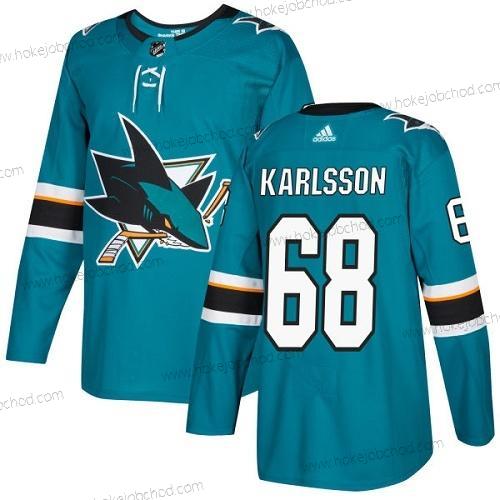 Adidas Muž San Jose Sharks #68 Melker Karlsson Modrozelená Domácí Autentické Sešitý NHL Dres