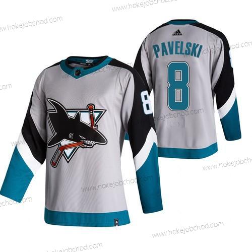 Adidas Muž San Jose Sharks #8 Joe Pavelski Šedá 2020-21 Obrácený Retro Náhradní NHL Dres