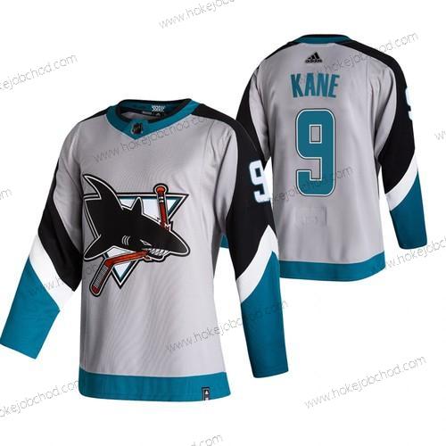 Adidas Muž San Jose Sharks #9 Evander Kane Šedá 2020-21 Obrácený Retro Náhradní NHL Dres