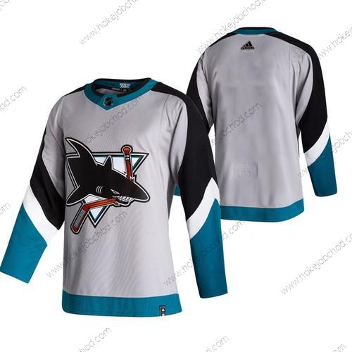 Adidas Muž San Jose Sharks Prázdný Šedá 2020-21 Obrácený Retro Náhradní NHL Dres