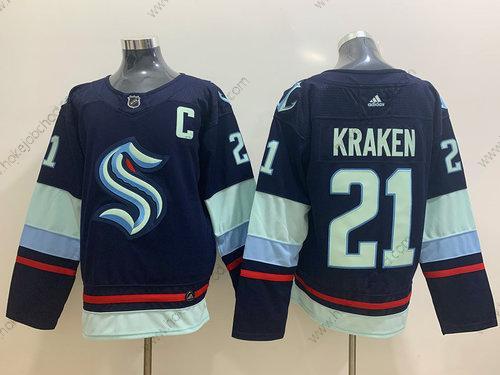 Adidas Muž Seattle Kraken #21 Kraken Námořnictvo Modrý Sešitý NHL Dres