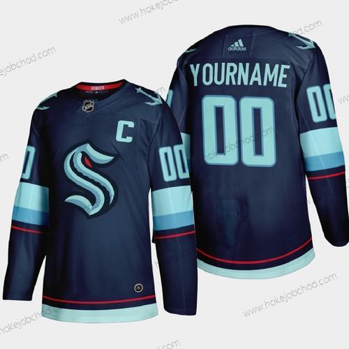 Adidas Muž Seattle Kraken Přizpůsobené 2021-22 Námořnictvo Domácí Autentické Sešitý NHL Dres