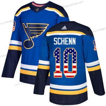 Adidas Muž St. Louis Blues #10 Brayden Schenn Modrý Domácí Autentické USA Flag Sešitý NHL Dres