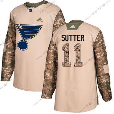 Adidas Muž St. Louis Blues #11 Brian Sutter Camo Autentické 2017 Veterans Day Sešitý NHL Dres