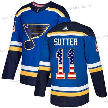 Adidas Muž St. Louis Blues #11 Brian Sutter Modrý Domácí Autentické USA Flag Sešitý NHL Dres