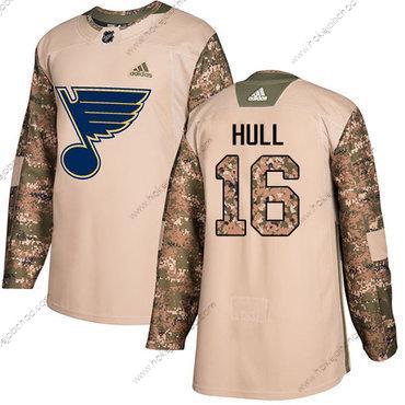 Adidas Muž St. Louis Blues #16 Brett Hull Camo Autentické 2017 Veterans Day Sešitý NHL Dres