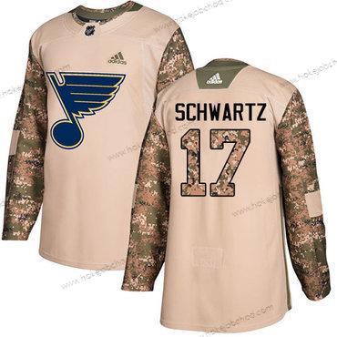 Adidas Muž St. Louis Blues #17 Jaden Schwartz Camo Autentické 2017 Veterans Day Sešitý NHL Dres