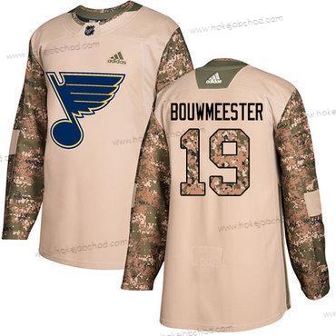 Adidas Muž St. Louis Blues #19 Jay Bouwmeester Camo Autentické 2017 Veterans Day Sešitý NHL Dres