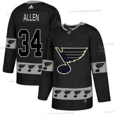 Adidas Muž St. Louis Blues #34 Jake Allen Černá Tým Logos Dres