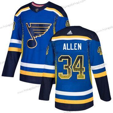 Adidas Muž St. Louis Blues #34 Jake Allen Royal Modrý Černá Dres