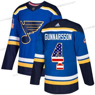 Adidas Muž St. Louis Blues #4 Carl Gunnarsson Modrý Domácí Autentické USA Flag Sešitý NHL Dres