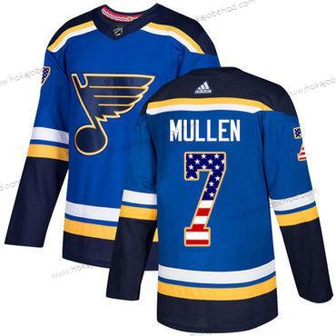 Adidas Muž St. Louis Blues #7 Joe Mullen Modrý Domácí Autentické USA Flag Sešitý NHL Dres